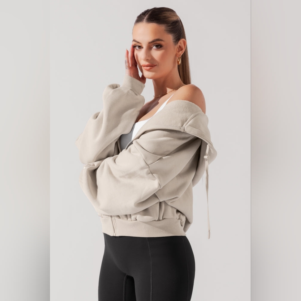 NWT POPFLEX Zip Cloud Hoodie - Seashell